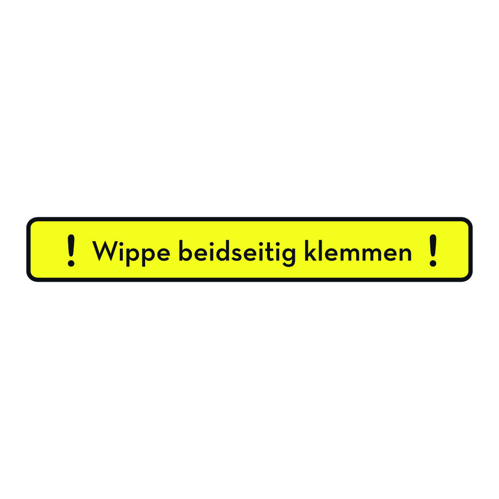 Aufkleber Wippe beidseitig klemmen BKS 500 G